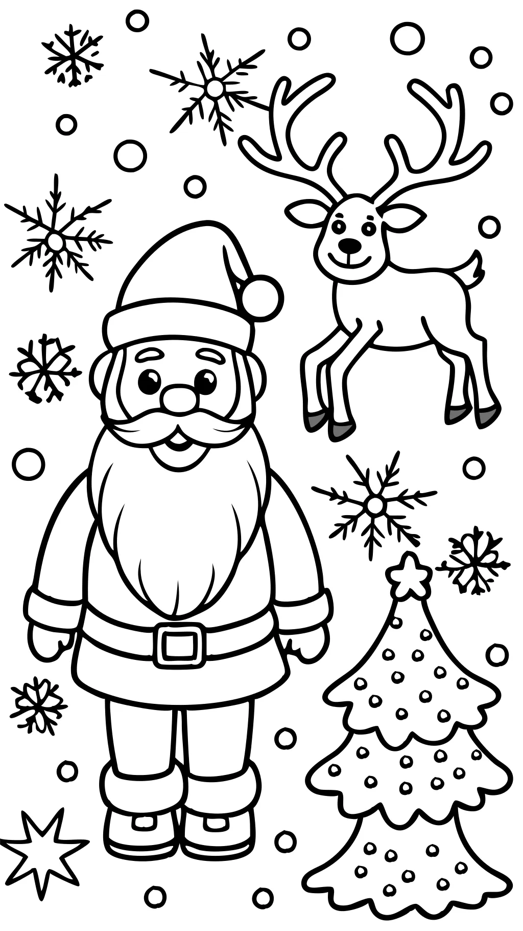 coloriages de renne du Père Noël